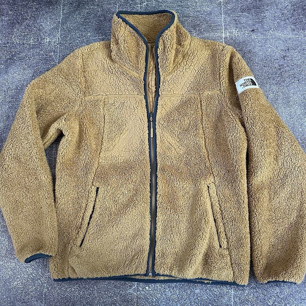 Women's The North Face Golden Brown Fuzzy Fleece Campshire Zip Up Jacket Sz M